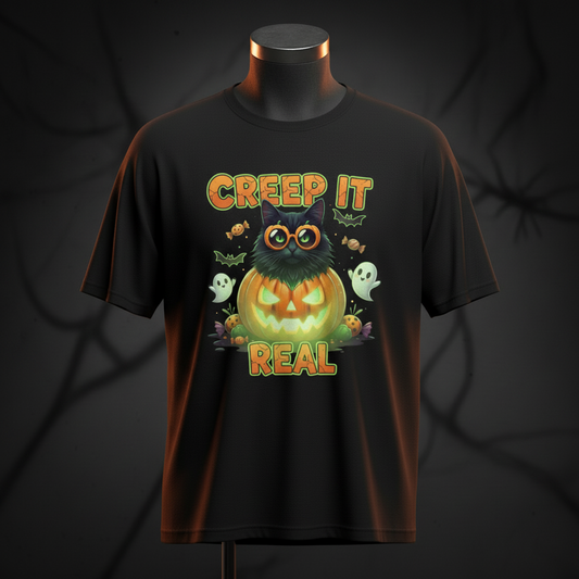 Creep It Real™ – Halloween Cat Tee