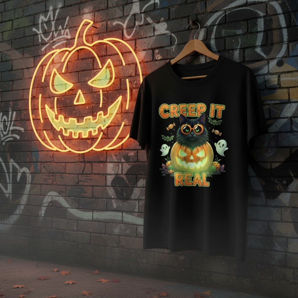 Creep It Real™ – Halloween Cat Tee