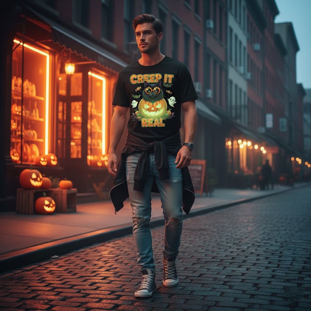 Creep It Real™ – Halloween Cat Tee