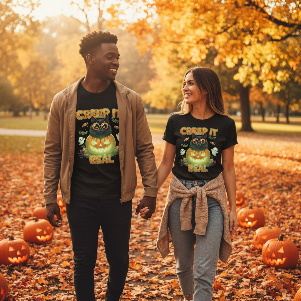 Creep It Real™ – Halloween Cat Tee