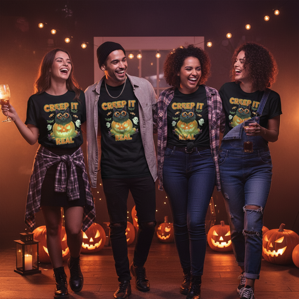Creep It Real™ – Halloween Cat Tee