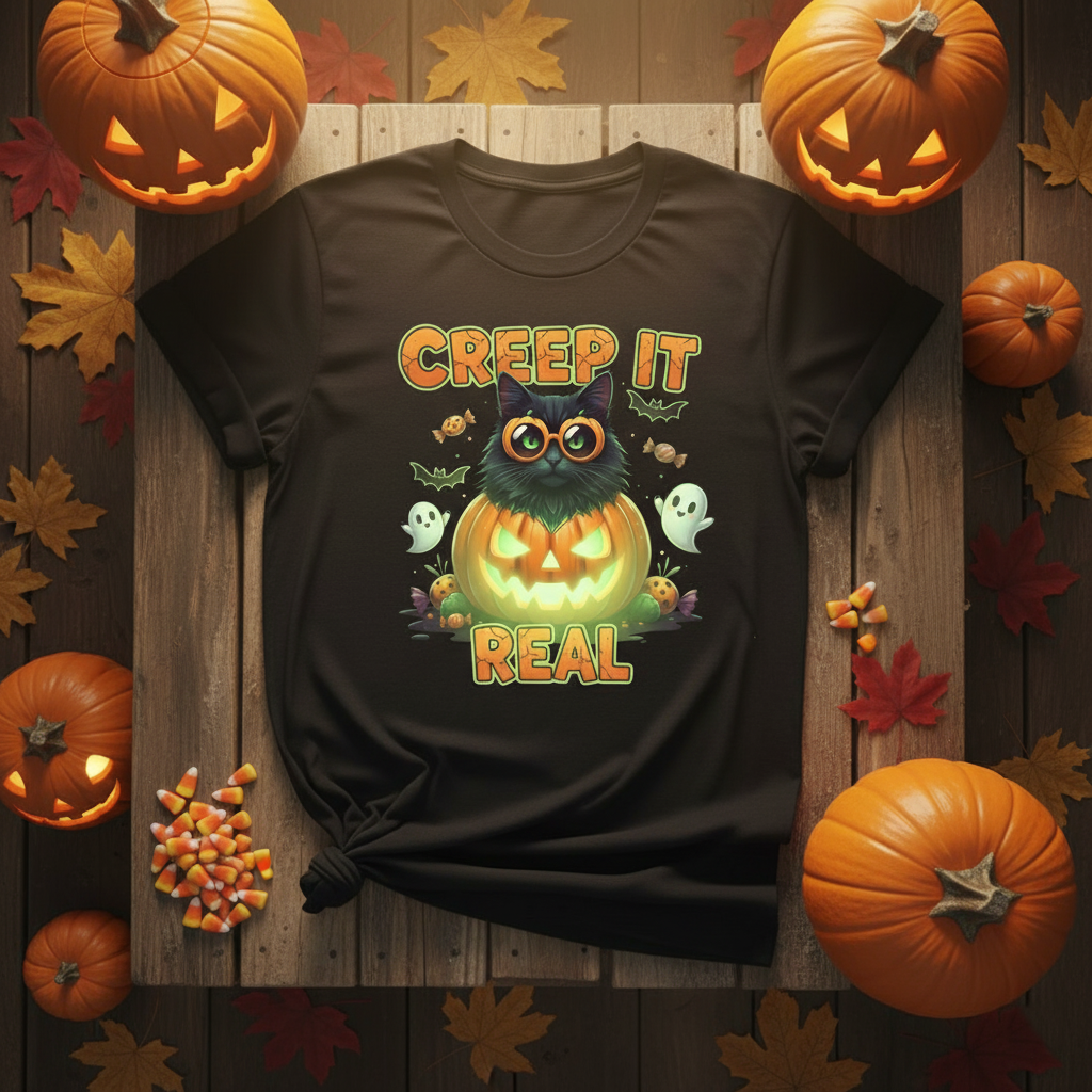 Creep It Real™ – Halloween Cat Tee