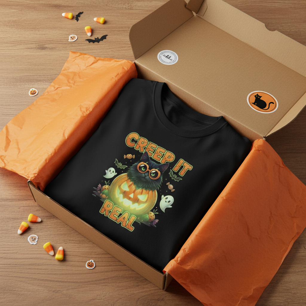 Creep It Real™ – Halloween Cat Tee