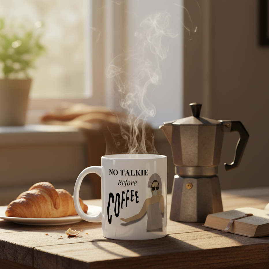 The "No Talkie Before Coffee" Premium Mug